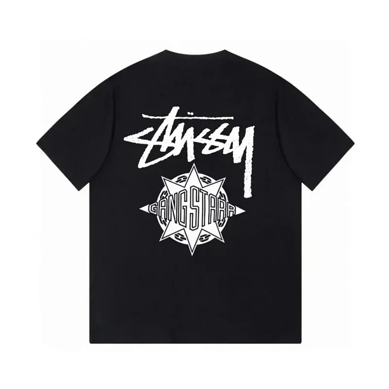 Stussy Black Graffiti Logo Gang Starr Star Graphic Tee