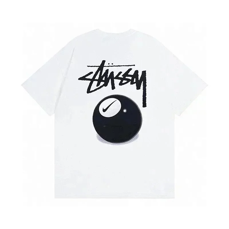 Stussy T-Shirt with Billiard Ball & Nike Swoosh Print
