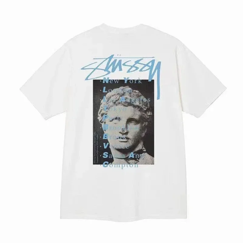 Stussy White T-Shirt with Back Print