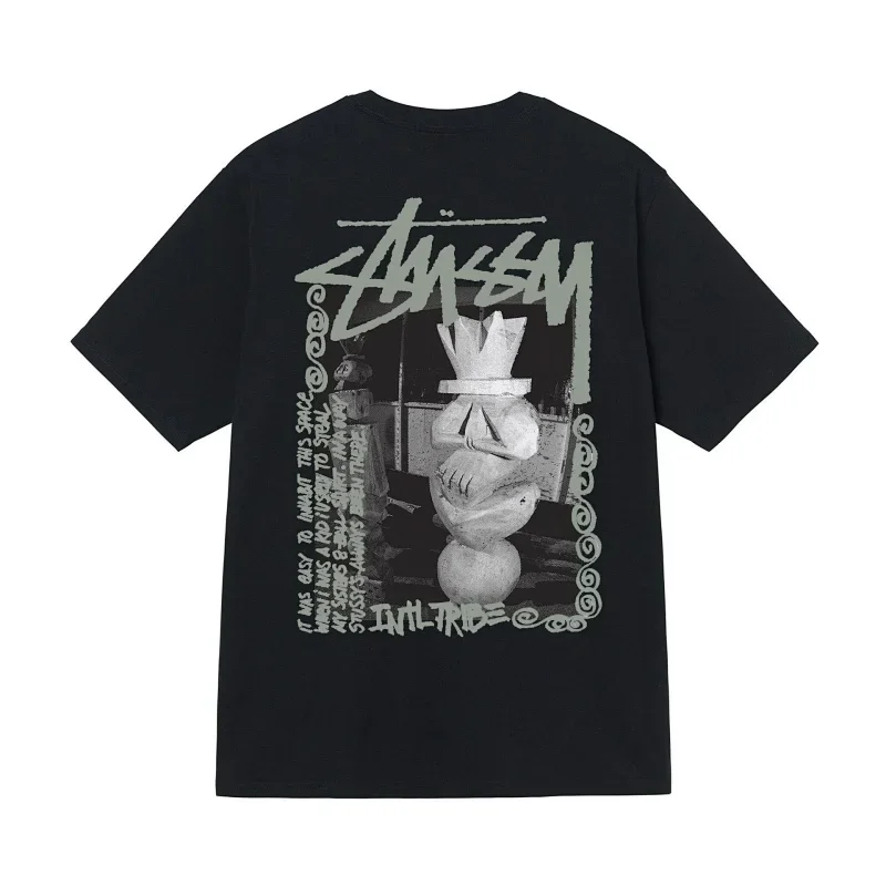 Stussy Black T-Shirt with Back Graffiti