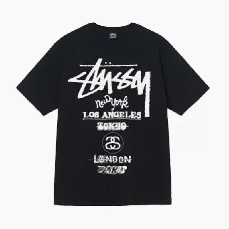 Stussy City T-Shirt: NY, LA, Tokyo, London, Paris & Logo