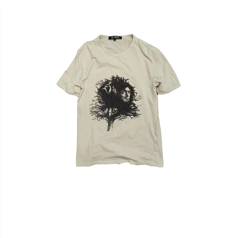 LES HOMMES Beige T-Shirt with Tree Graphic