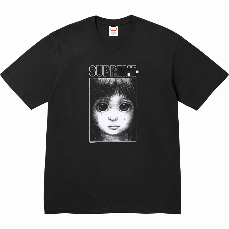 Supreme Black Crying Doll Graphic T-Shirt