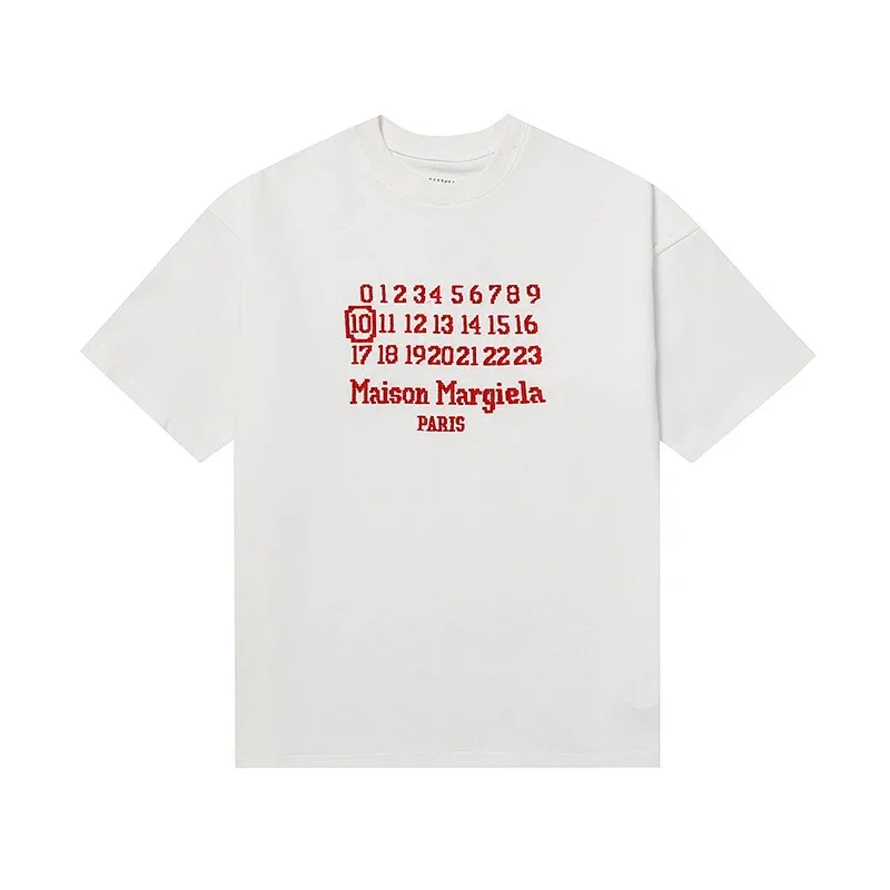 Maison Margiela White T-Shirt with Red Print