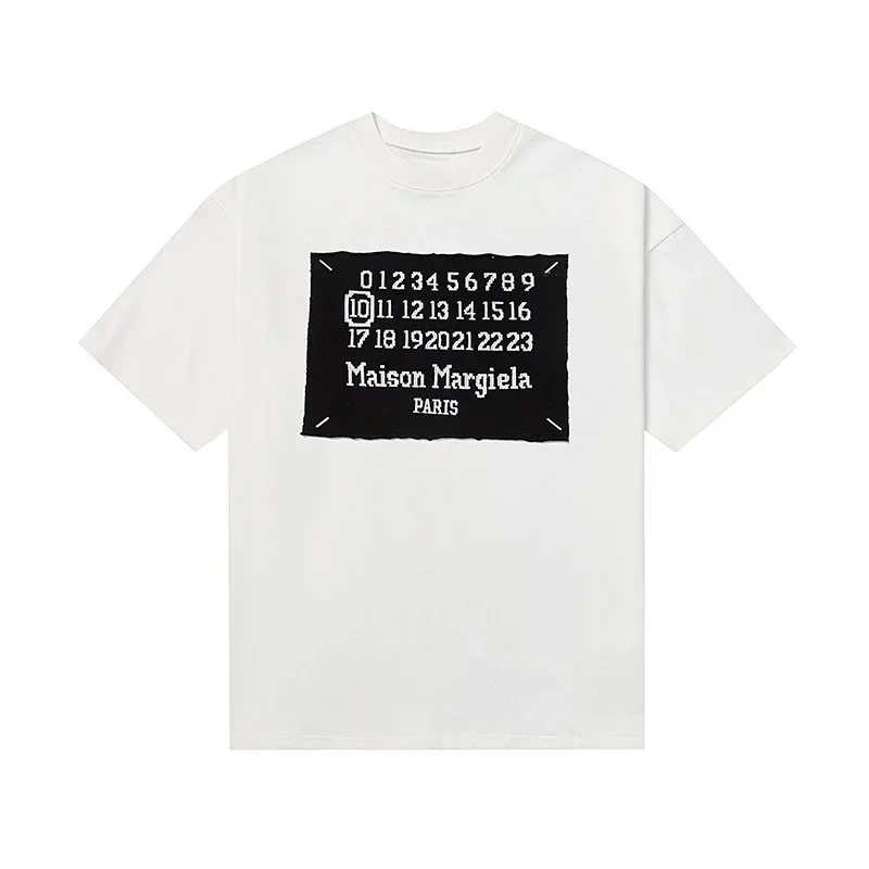 Maison Margiela White T-Shirt Black Numeric Logo