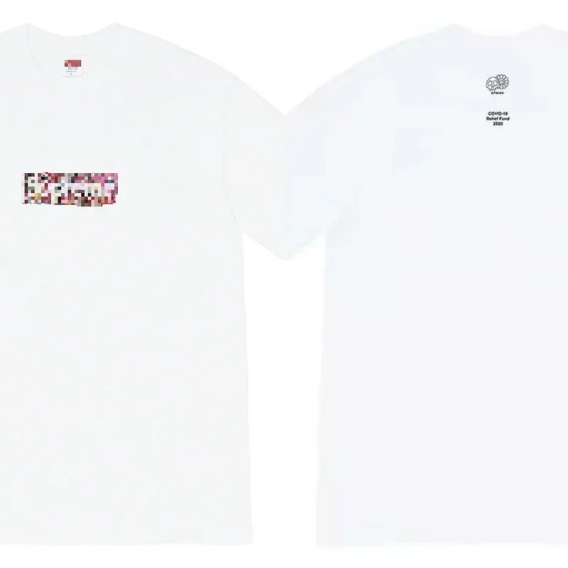 Supreme White T-Shirt with COVID-19 Relief 2020 Design