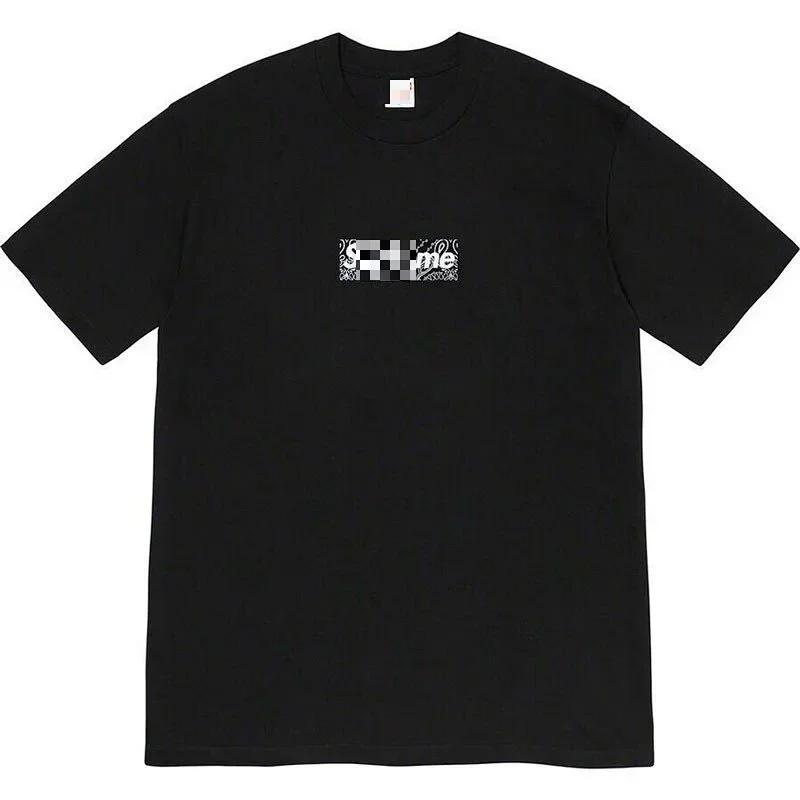 Supreme Black Pixel-Style Logo T-Shirt