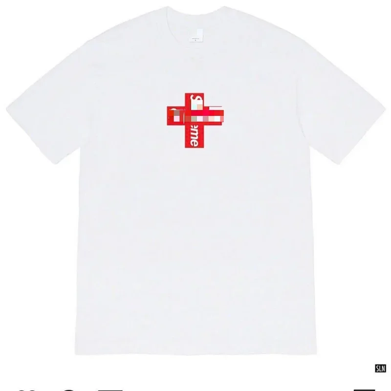 Supreme White T-Shirt Red Cross Logo
