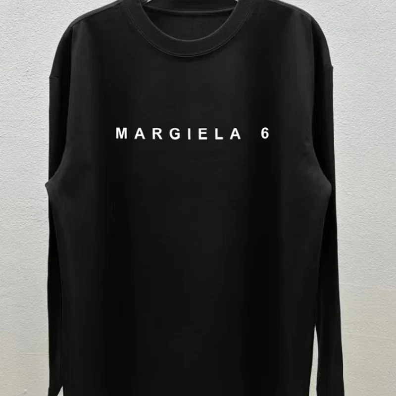 Margiela Black Long Sleeve MARGIE LA 6 Text T-Shirt