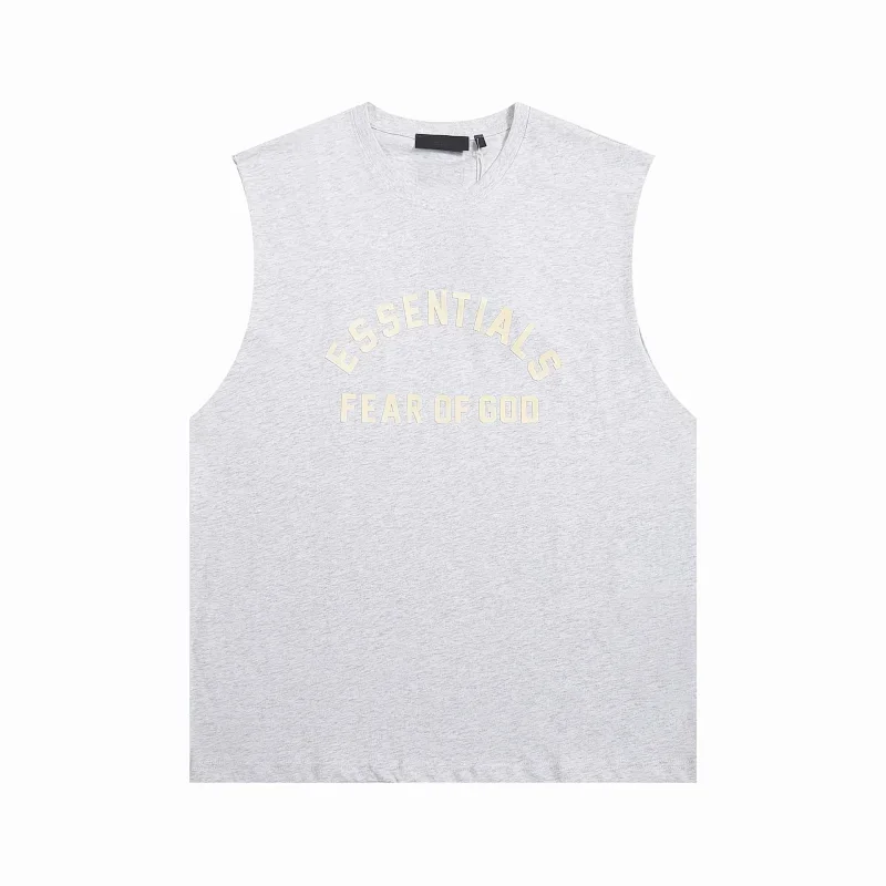 FEAR OF GOD Gray Sleeveless ESSENTIALS FEAR OF GOD Print T-Shirt