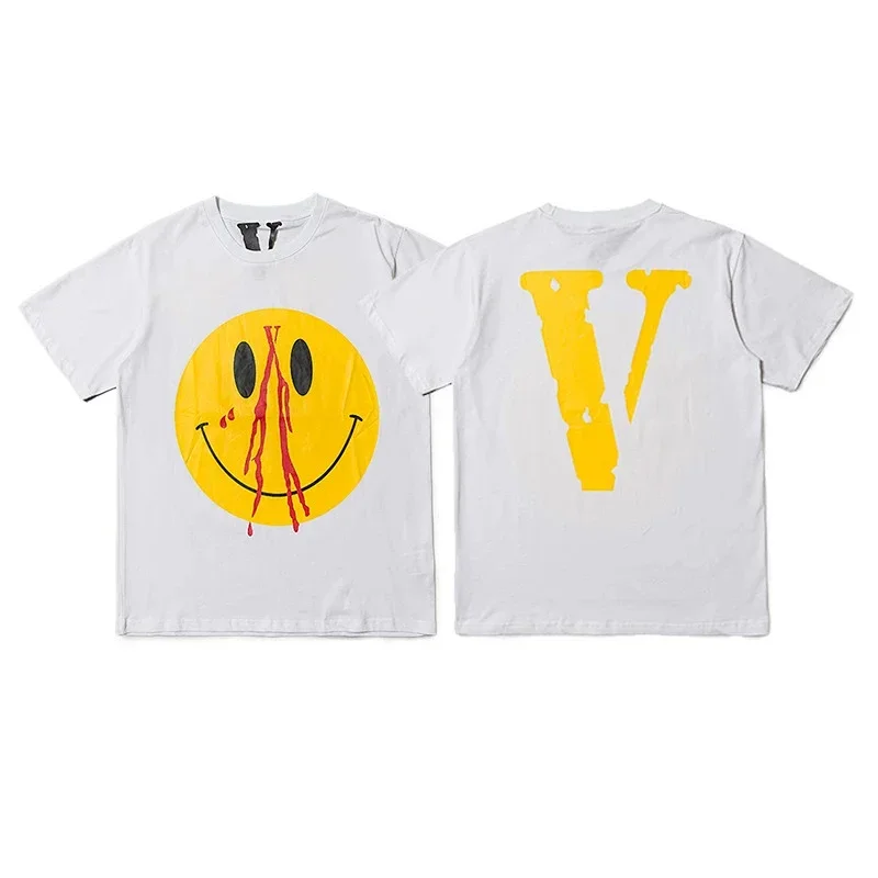 VLONE White Yellow Bloody Smiley Face Yellow V T-Shirt