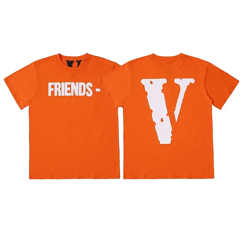 VLONE Orange FRIENDS- Big V Print T-Shirt
