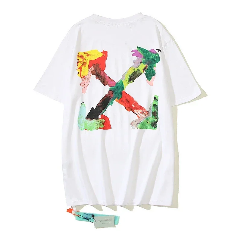 Off-White White Back Colorful Painted Arrow Graphic T-Shirt