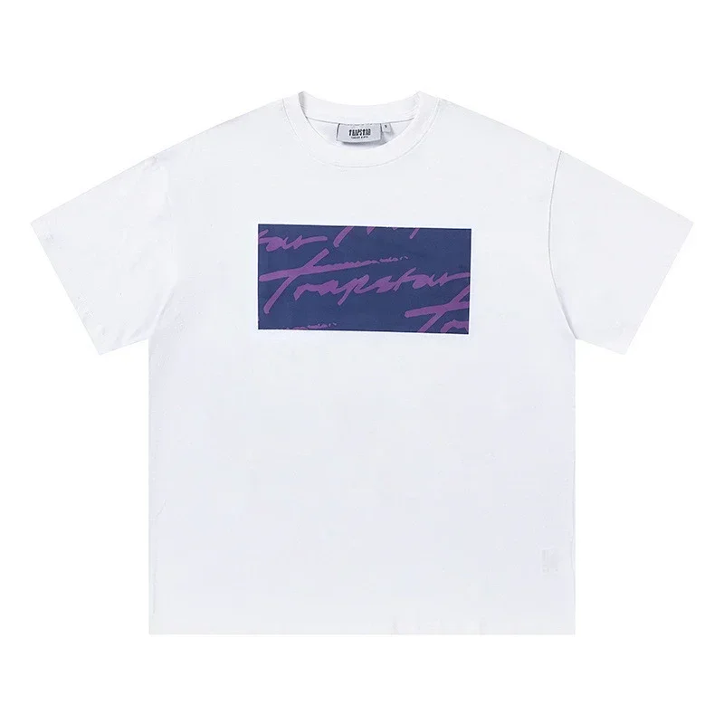 TRAPSTAR Navy & Pink Scribble Logo T-Shirt