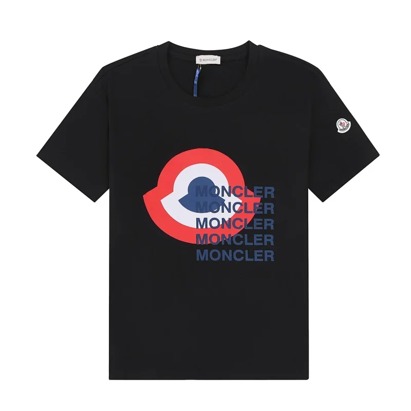 Moncler Black T-Shirt with Circular Logo