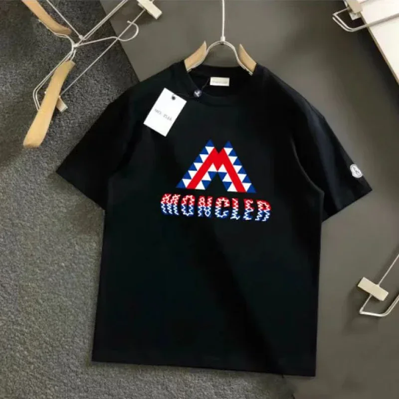 Moncler Black T-Shirt Red Blue Logo