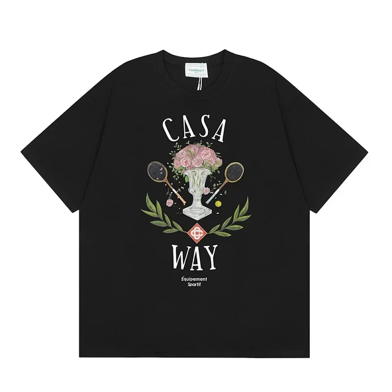 Casablanca Black T-Shirt: CASA WAY Print