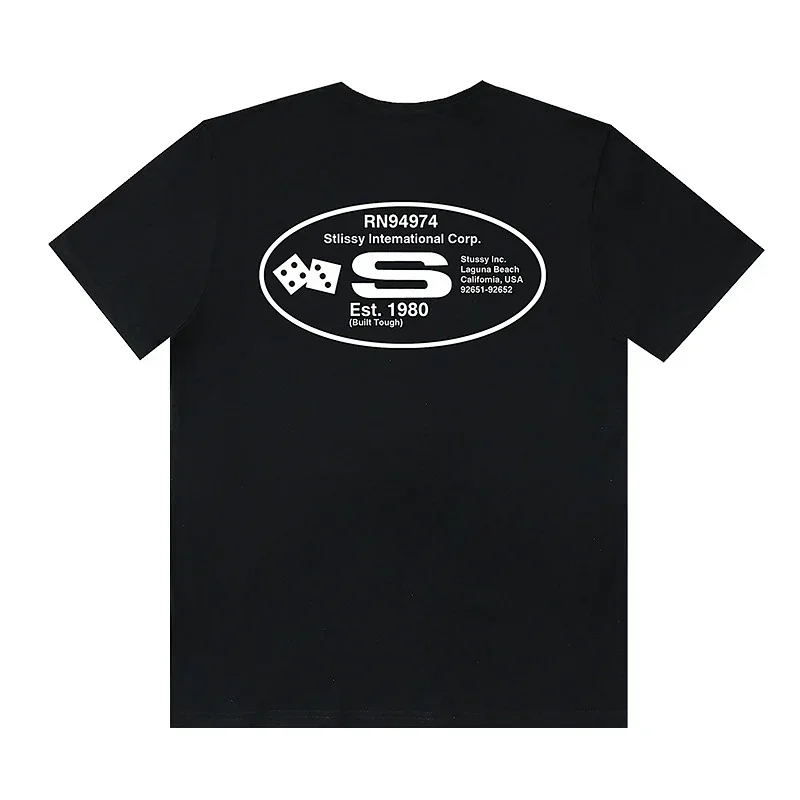 Stilissy Black T-Shirt (Dice, S Graphic, Est. 1980)