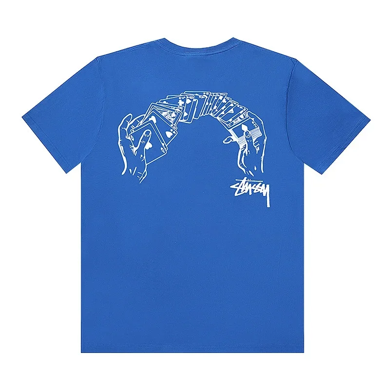 Stussy Blue Playing Cards & Hands Tee