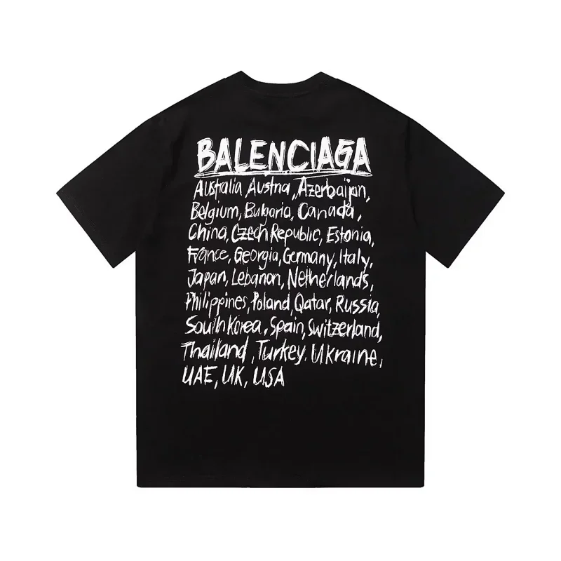 BALENCIAGA Black T-Shirt with Back Print