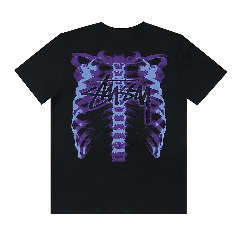 Stussy Black Skeleton Ribcage Tee