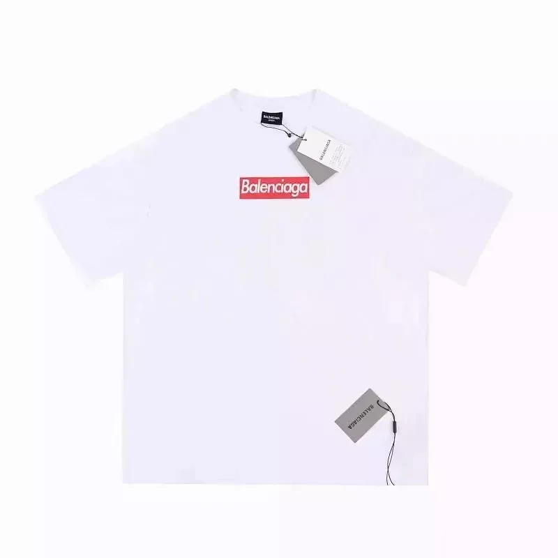 Balenciaga White Red Logo T-Shirt With Tags