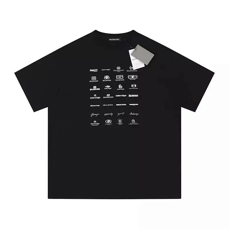 Balenciaga Multi-Logo Black T-Shirt