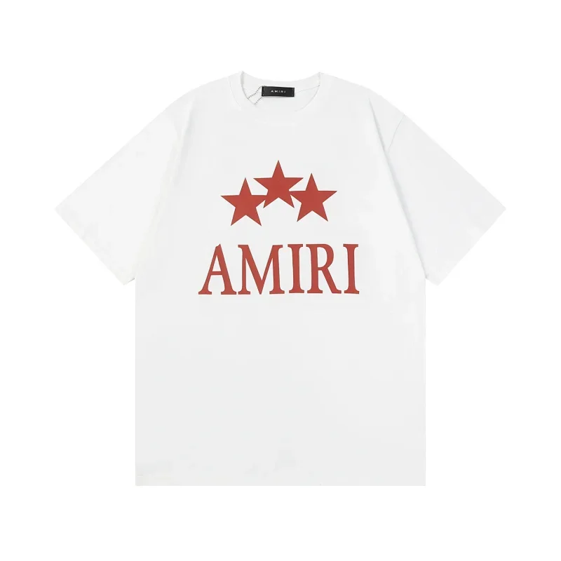 AMIRI White T-Shirt with Red Stars