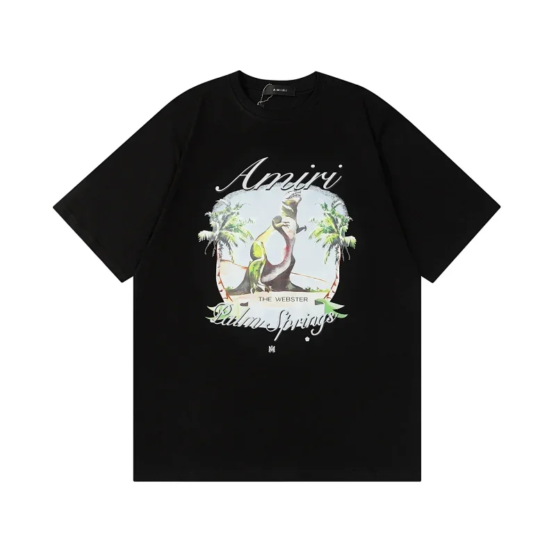 Amiri Black "Palm Springs" Dinosaur Tee