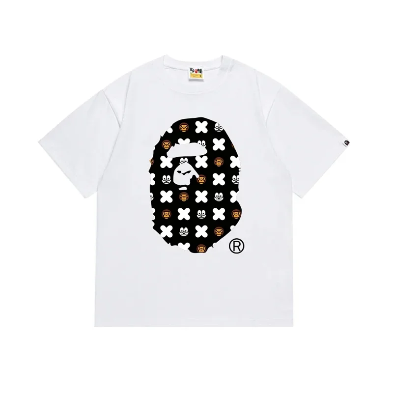 BAPE White T-Shirt with Ape Head Graphic