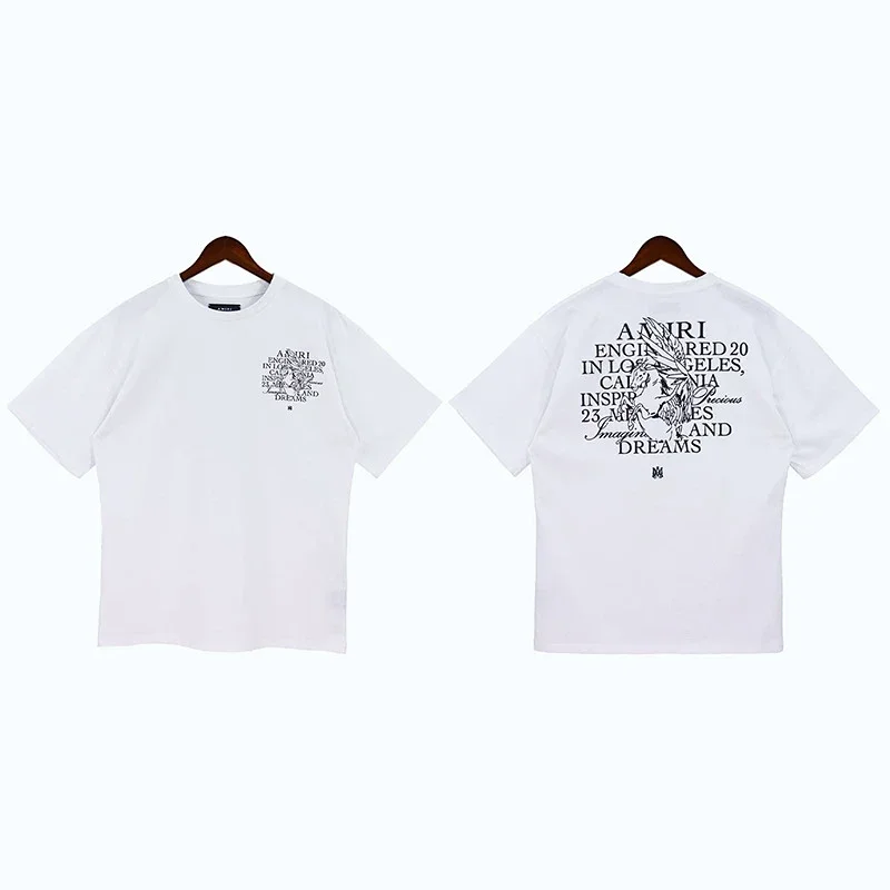 AMIRI White Front Back Printed Design T-Shirt