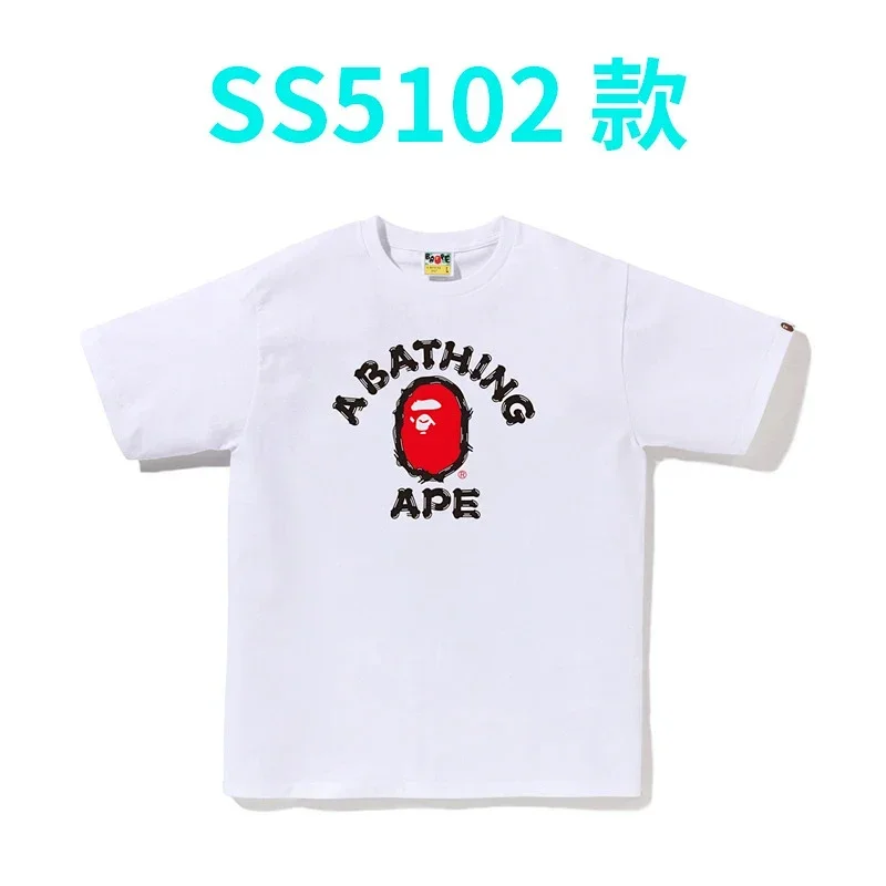A BATHING APE White Red Ape Head Logo T-Shirt