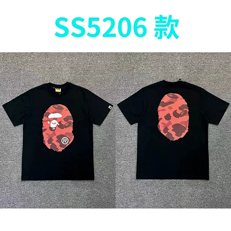 BAPE Black T-Shirt Red Camo Ape Head