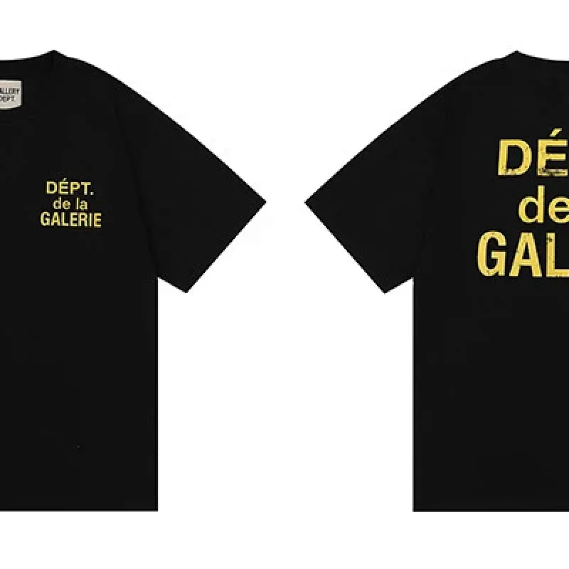 GALLERY DEPT Black T-Shirt Yellow Print