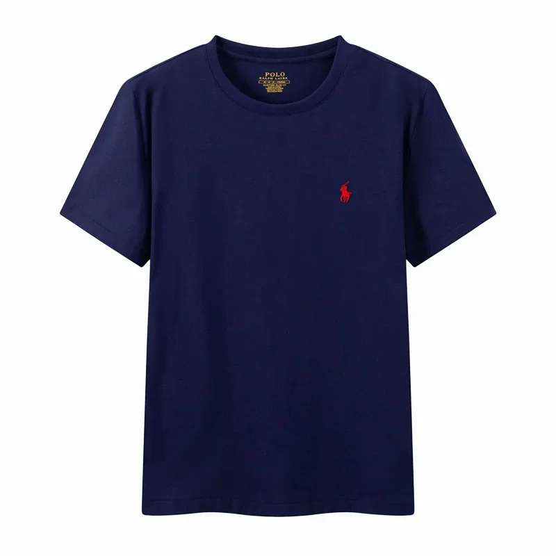 Polo Navy T-Shirt with Red Logo