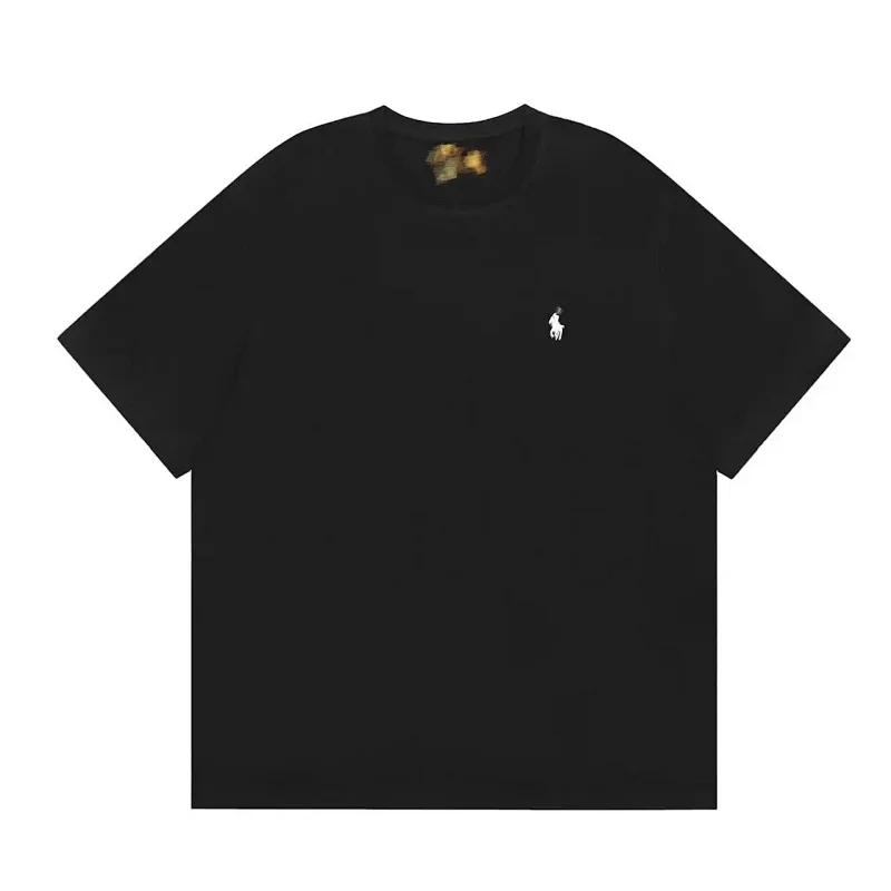 Polo Black Embroidered White Polo Horse Logo T-Shirt