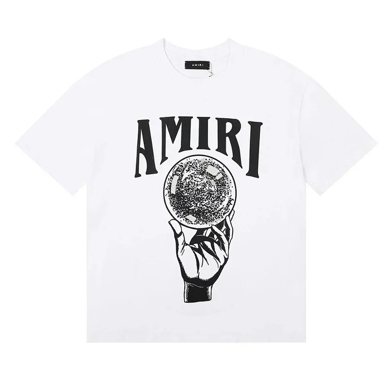 AMIRI White Hand-Holding Speckled Ball Graphic T-Shirt