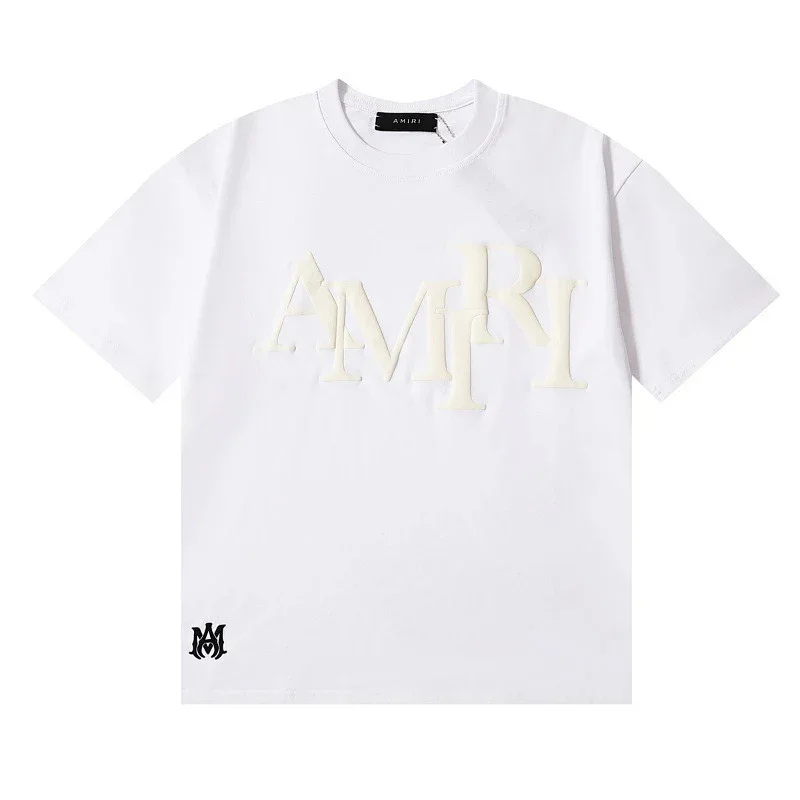 AMIRI White Embossed AMIRI Logo Black M Badge T-Shirt