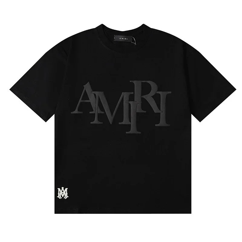 AMIRI Black T-Shirt with Overlapping Logo