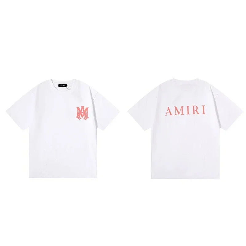 AMIRI White T-Shirt with Red M Logo