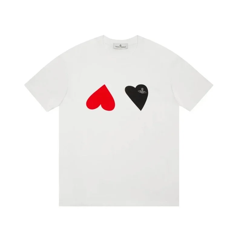 Vivienne Westwood White Red Black Heart Prints T-Shirt