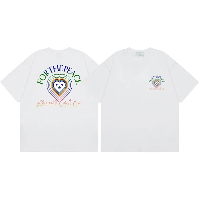 For The Peace T-Shirt: Rainbow Heart & Arabic Text