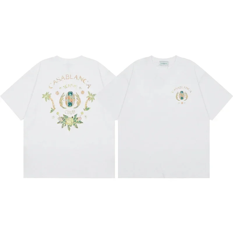 Casablanca White Back "Casablanca Tennis Club" Graphic Chest Mini Logo T-Shirt
