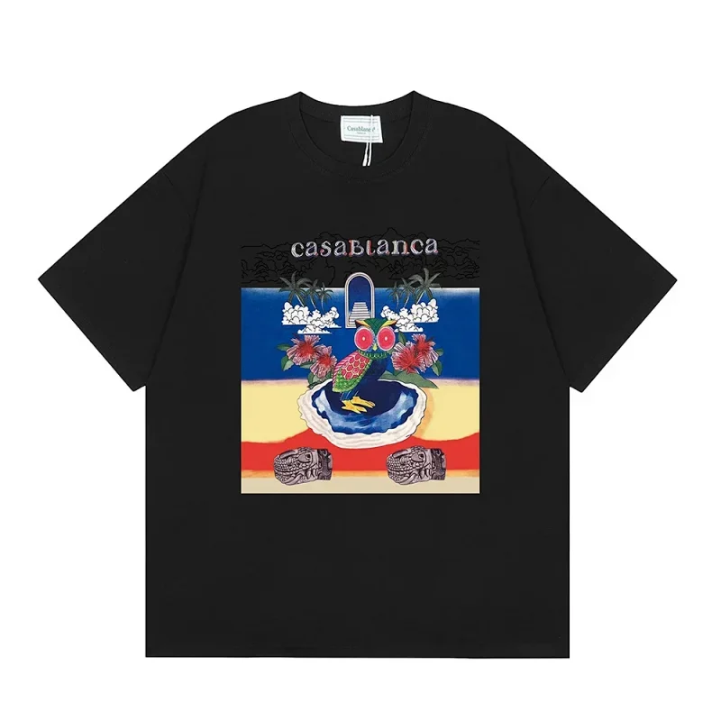 Casablanca Black Owl Beach Scene Graphic T-Shirt