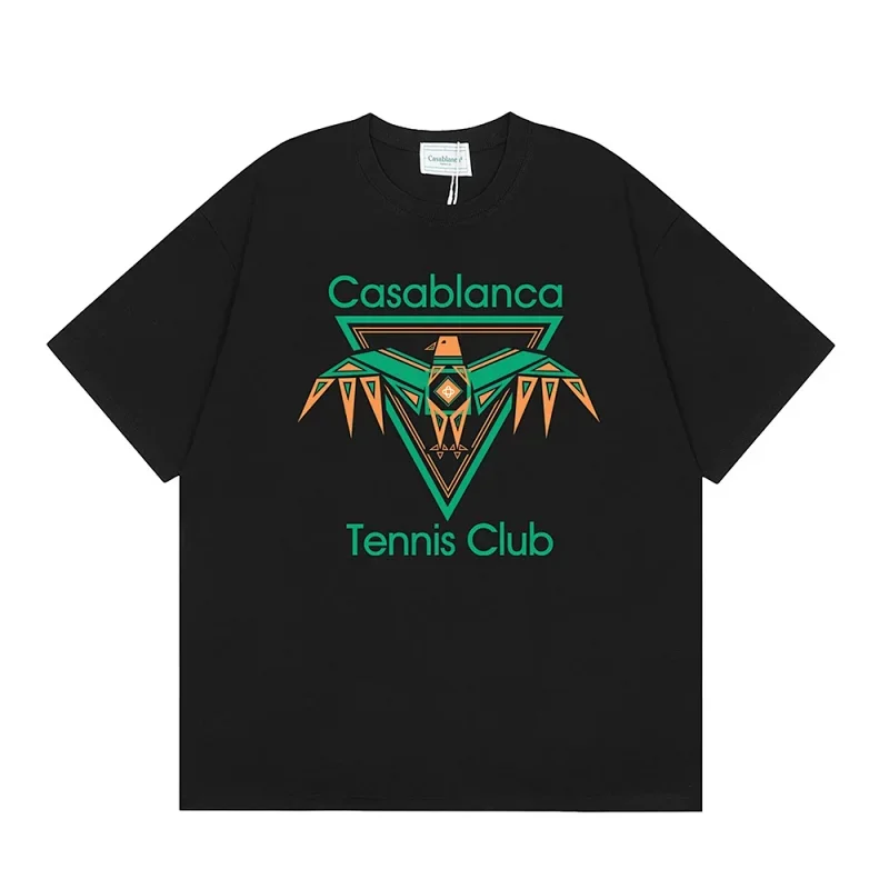 Casablanca T-Shirt: Tennis Club & Geometric Bird