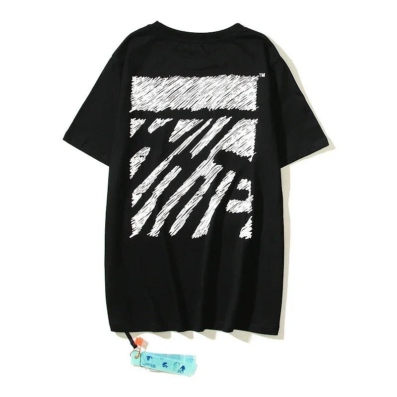 OFF-WHITE Black Back Graffiti Graphic Print T-Shirt