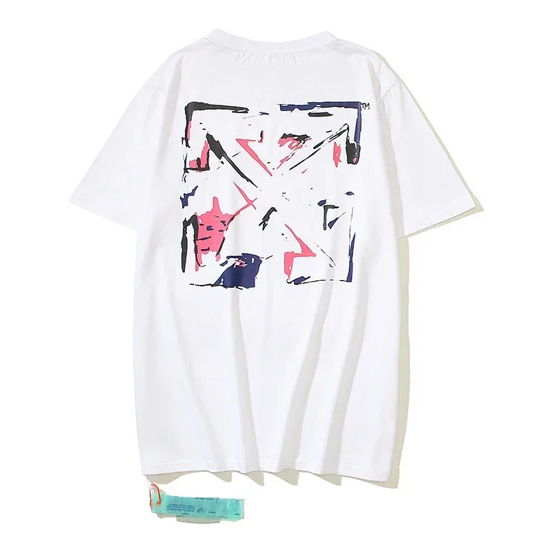 OFF-WHITE White Back Colorful Graffiti Arrow Print T-Shirt