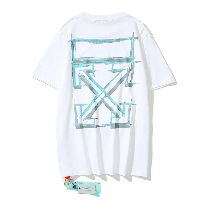 Off-White T-Shirt with Blue-Gray Arrow
