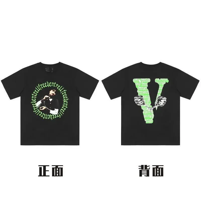 VLONE Black T-Shirt (Handcuffs & Green "V" Design)