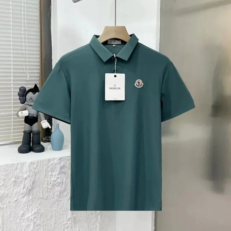 Moncler Teal Logo Polo T-Shirt